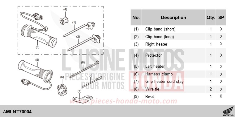 KIT,GRIP HEATER & ATT. de Africa Twin DCT GRAND PRIX RED (R380B) 2024